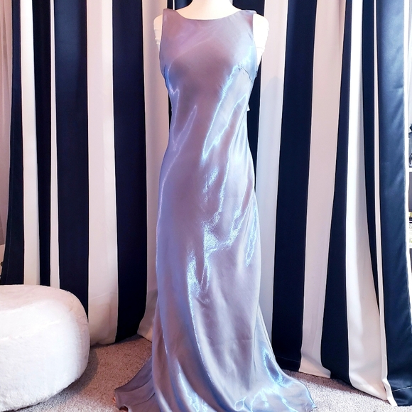 De Laru Dresses & Skirts - De Laru Liquid Silver and Blue Shift Gown